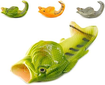 Women Men Fish Shape Slippers Anti Skid Open Toe Slide Sandals Beach Or Casual Shoe Green 40/41