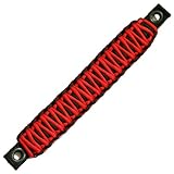 Bartact TAOGHRPBR - Jeep Wrangler JK Rear Side Sound Bar Paracord Grab Handles (PAIR) - Made in USA - BLACK/RED