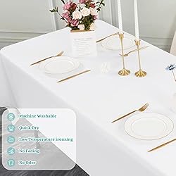 Pesonlook 12 Pack White Polyester Tablecloth-60 x