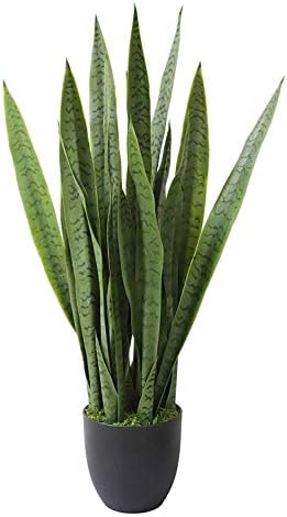 momoplant Artificial Sansevieria with Pot, 35 Inch Greenery Realistic Decoration Plant for Home or Office Indoor Outdoor
