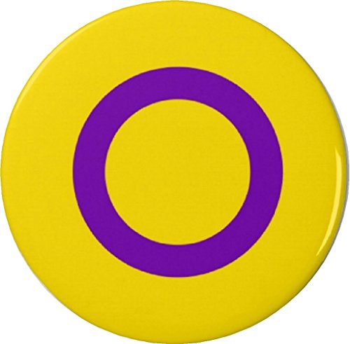 QTY 10 Intersex / Hermaphrodite Flag Symbol 2.25â€ Large Buttons Pins Support