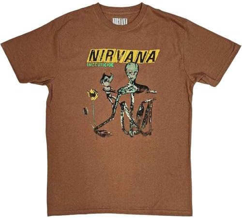 Amazon.com: Nirvana Incesticide Album T-Shirt, Tan, Small