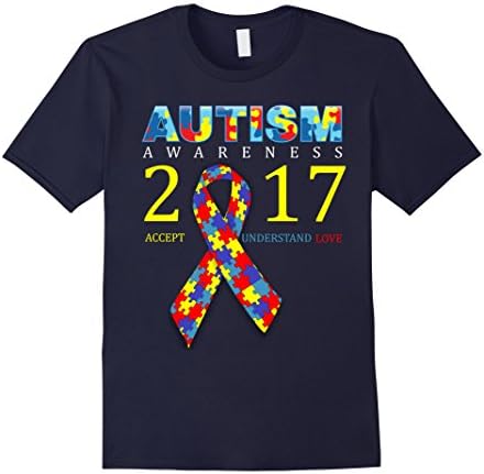 Men's Official: autism awareness 2017 shirt-  accept-understand-Lv XL Navy