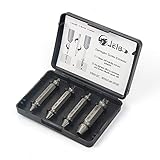 Damaged Screw Extractor Set Easy Out Screw Remover Extractor Kit Drill Bits for HSS High Speed Steel Hardness Extractor Tools, 4Pcs Stripped Screw Removers by Jelbo