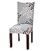 SoulFeel 6 x Soft Spandex Fit Stretch Short Dining Room Chair Covers with Printed Pattern, Banquet Chair Seat Protector Slipcover for Home Party Hotel Wedding Ceremony (Style 24)