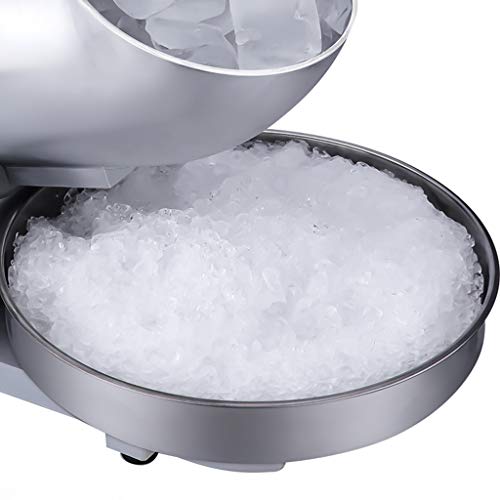 Zzmop Kommerzieller Doppelklingen-Eiscrusher, 250 W Edelstahl-Schneekegelmaschine, 1400 U/min, Eisbrecher mit sicherem… – Bild 7