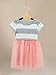 Meihuida Little Girls Short Sleeve Striped Clothing Chiffon Skirt Cotton Dress (2T(for 2-3 Years))