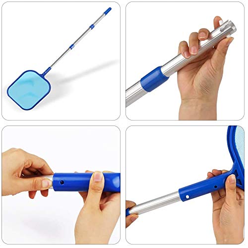 Molbory Pool Leaf Skimmer Net with Pole, Swimming Pool Leaf Skimmer Net with 47\
