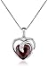 Amazon Collection 10k White Gold Gemstone and Diamond Accent Scroll Heart Pendant Necklace, 18