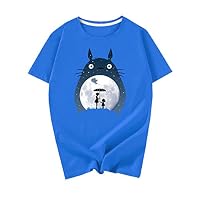 ACEFAST INC My Neighbor Totoro Unisex T-Shirt Mens Womens Casual Printed Tee Shirt