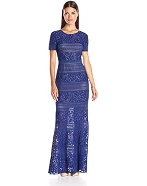 BCBGMax Azria Women's Ivetta Long Lace Gown