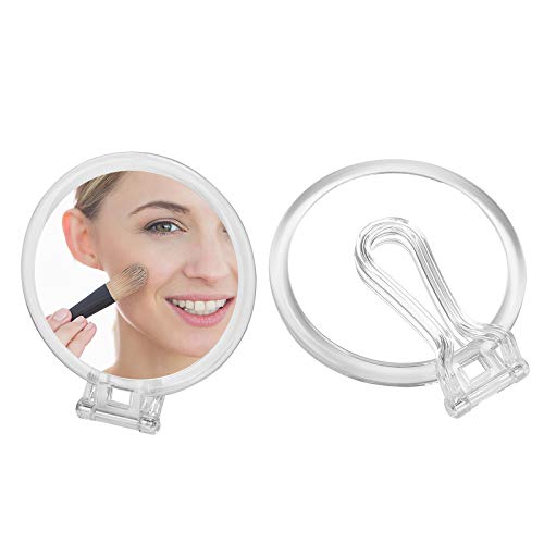 Snowflakes Double Sided Folding Handheld Mirror 1X/10x Magnification