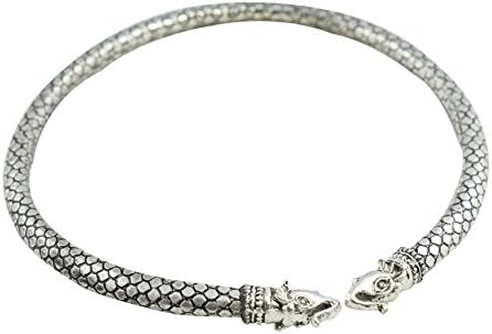 Tripti Indian Antique Padmavati Inspired Silver Choker with Elephant Joints for Women and Girls