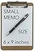 Trade Quest Memo Size 6'' x 9'' Clipboard Low Profile Clip Hardboard (Pack of 6)