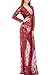 Yomoko Women Sexy Deep V-Neck Lace Maternity Photography Maxi Dress Wine Red