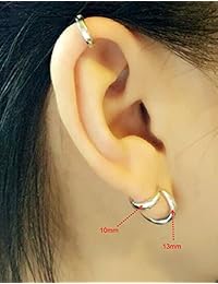 Pequeños pendientes de aro de plata de ley para mujeres y niñas con orejas sensibles y pequeños aros hipoalergénicos., metal común