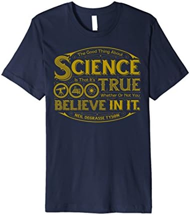 Mens Neil deGrasse Tyson The Good Thing About Science... T-shirt Medium Navy