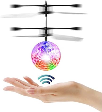 ZELZEL - RC Toy, RC Flying Ball, RC infrared Induction Helicopter Ball Built-in Shinning LED Lighting for Kids for Kid's Toy Christmas gift (Colorful)