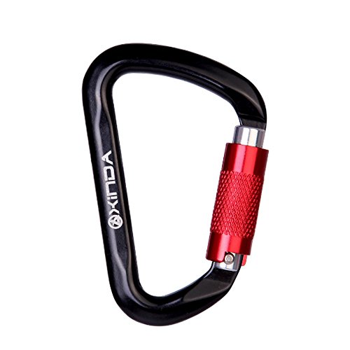 Aluminum Locking Climbing Carabiner D Shape Auto-Locking Carabiner Hook Twist Lock Carabiner Outdoors Climbing Sport Tools