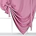 Deconovo Solid Tie Up Shades for Girls Room - Rod Pocket Blackout Curtain Panels, Window Curtain for Nursery (Pink, 46W x 63L, 1 Panel)