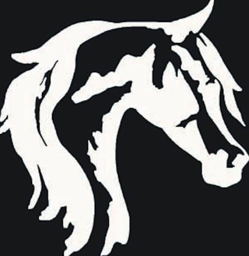 Arabian Horse Head Decal - Outdoor Safe - White - Left