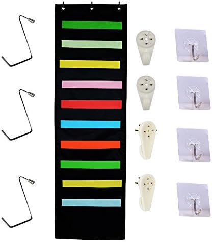 LANGSHOP 10 Pockets Hanging File Folder Organizer Cascading Wall Organizer Over Wall Door Storage for Home, Kitchen, Office&amp;School Pocket Charter For Office, Home, Classroom