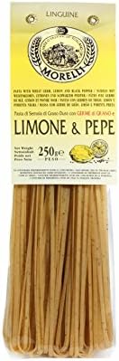 Antico Pastificio Morelli, Linguine Pasta with Lemon and Black Pepper, Wheat germ, 8.8oz (Pack of 4)