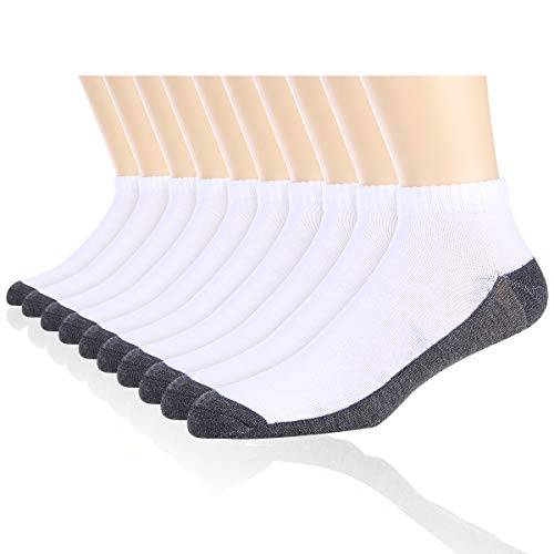 Cooplus 10P-PACK Mens Socks Breathable Casual Low Cut Ankle Cushioned Moisture-Wicking