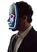 Neon Nightlife Men's Light up Half Face Venetian Sparkle Mask, Blue & Pink