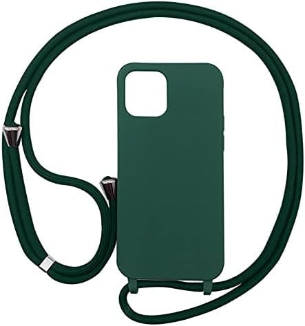 Cute&Chic IPhone Crossbody Necklace Strap Lanyard Cord Phone Case (Dark Green, iphone 11 Pro)