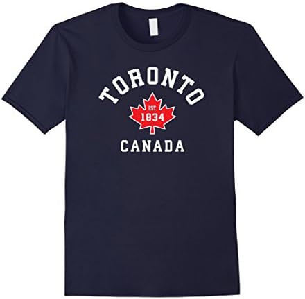 Mens Toronto Canada T-Shirt Canadian Flag Maple Leaf Gift Tees Eh Medium Navy