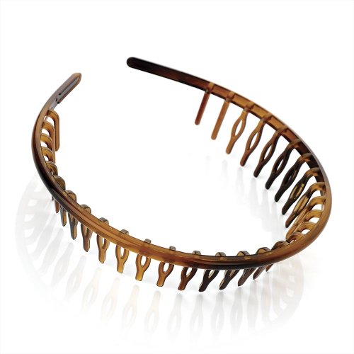 Plastic Tooth Design Alice Band Hair band Headband in Tort Brown 2.5cm Wide
