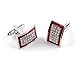 Hosaire Cufflinks Men's Rectangle Cuff Link Delicate Cuff-link with Shine Rhinestones for Wedding Business Red