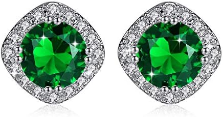 Stud Earrings- White Gold Plated with Cubic Zirconia For Engagement Wedding Bridal- Women & Girl Jewelry- Fashionable Gift Idea For Her
