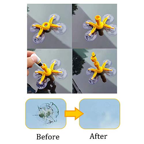 Jpettie Windshield Repair Kit Car Polish Tool Cracked Glass Repair 3" Car Wax Sponge 12PCS