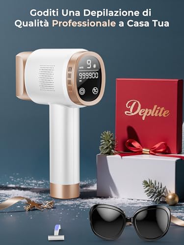 Pulsed Light Epilator with Ice Cooling Function, LCD Touch Screen, Automatic Scrolling Mode, Pulsed Light Epilator for Women and Men, Face, Armpits, Bikini, Body, White