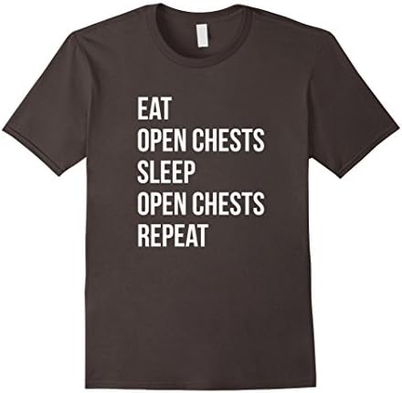 Mens Eat Opening Chests Sleep Repeat - Clash T shirt Small Asphalt