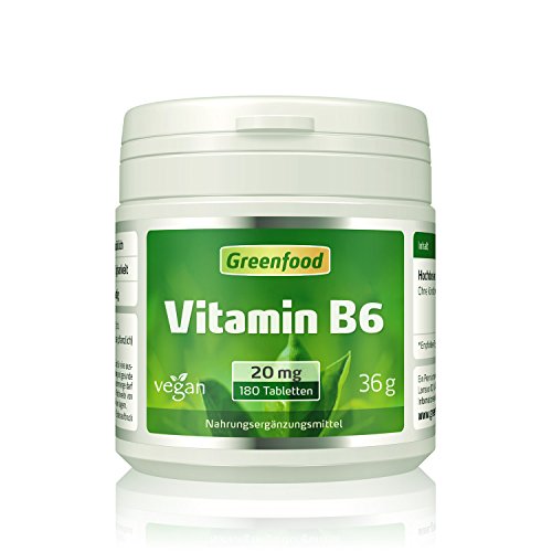 Vitamin B6, 20 mg, hochdosiert, 180 Tabletten für mehr Energie