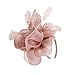 MonkeyJack Wedding Fascinator Hat Women Feather Flower Hair Band Church Tea Party Headdress - Pink