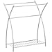MyGift Stainless Steel Metal Laundry Room Clothing Drying Rack, Freestanding Bathroom Towel Bar Hanging Stand with Storage Shelf