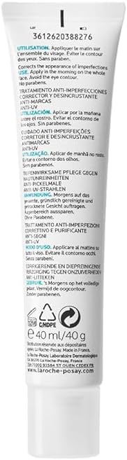 La Roche Posay Tratamento Anti-Imperfeições e Marcas com SPF30, Adequado para Peles Oleosas, Mistas ou Propensas a Acne, Fórmula com Aqua Posae Filiformis, Effaclar Duo (+), 40 ml