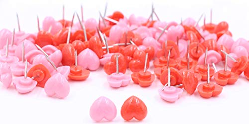 LeBeila Heart Shape Thumbtacks Creative Push Pins - Decorative Thumb Tacks Mini Pushpins Plastic Head Metal Steel Point for Wall Maps Pictures Photos Poster Bulletin/Cork Boards (100 Pieces, Mixed) - Thumbnail 3