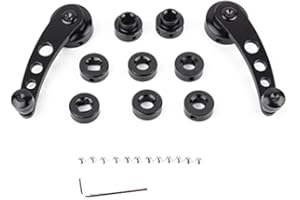 Qiilu 2 Pcs Alloy Window Handle,Window Riser Winder Crank Fit for/Classic Car(Black)