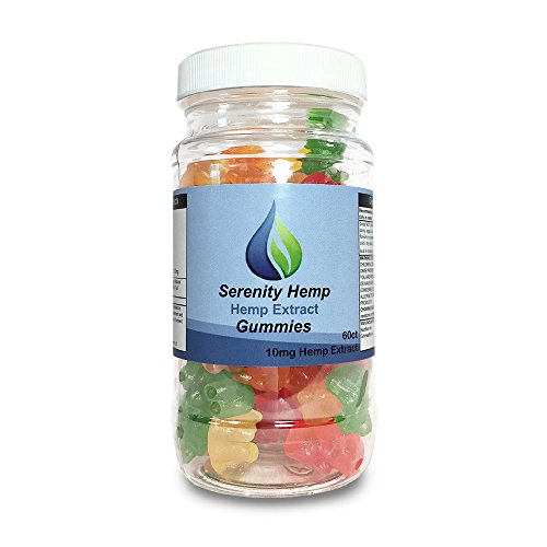 Serenity Hemp Extract Gummies 600mg - Full Spectrum Hemp Gummy Bears - 10mg per gummy - 60 gummies per bottle - Hemp Taste - Pain & Anxiety Relief