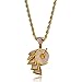 JINAO 18k Gold Plated ICED Out Toilet Roll Dollar Sign Pendant Necklace