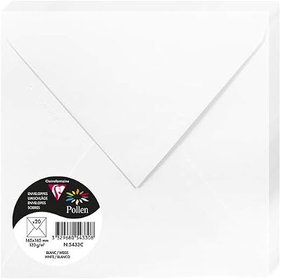 Clairefontaine 5433C Gummed Envelopes 16.5x16.5cm 120g/m² Pack of 20