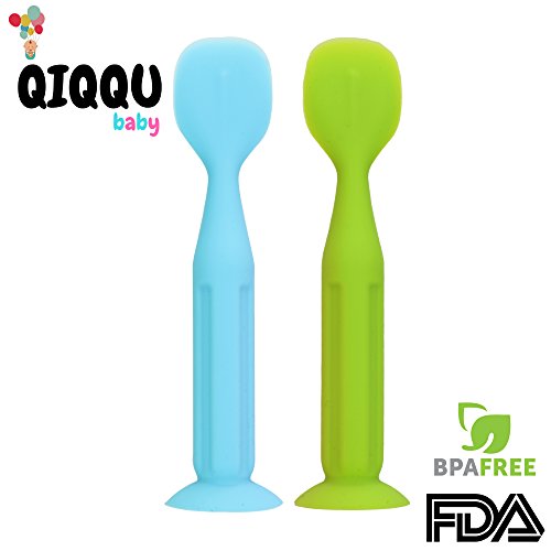 image for QIQQU BABY (Blue and Green) Diaper Cream Brush, BPA Free, Medical Grad