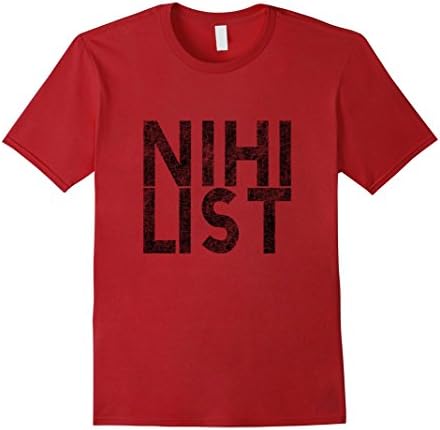 Mens Nihilist goth shirt Medium Cranberry