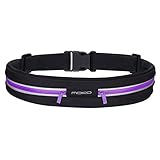 MoKo Sports Running Waist Pack, Outdoor Sweatproof Reflective Waist Belt, Fitness Workout Belt, Runner Belt, Dual Pouch Bag for iPhone 7, 6S, 5S, Galaxy J3, S6, S7 Edge, Pixel XL, Moto Z Droid, Purple