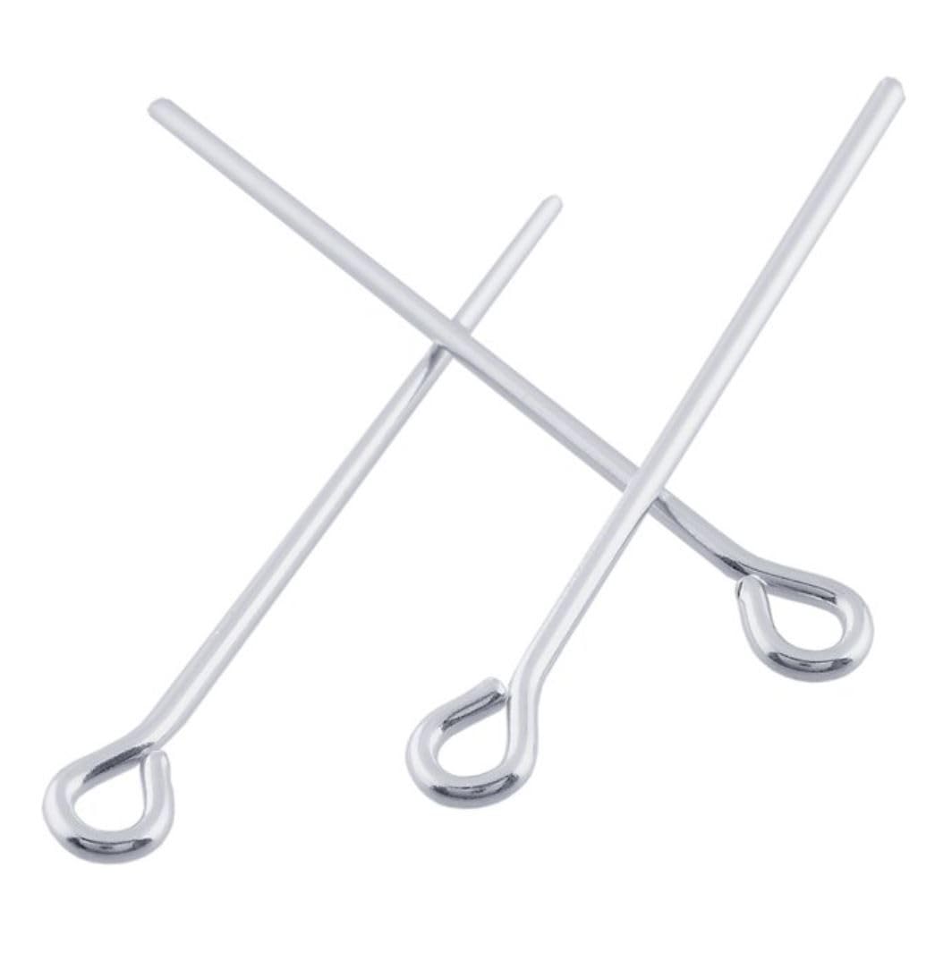 50pcs Adabele Authentic Sterling Silver Eye Pins 35mm (1.4 inch) For Jewelry Beading Threading Making (Wire 0.7mm/21 Gauge/0.028 Inch) SS417